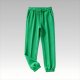 Women's Loose Casual Pants - Bright Green Soft Knit Elastic Waist Trousers